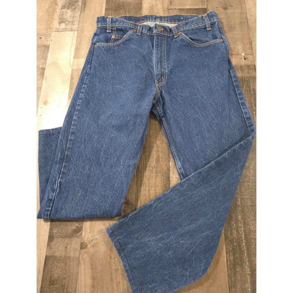 Vintage 80s Levis 505 Orange Tab Jeans W36 L30 Dark Indigo Wash Made in USA